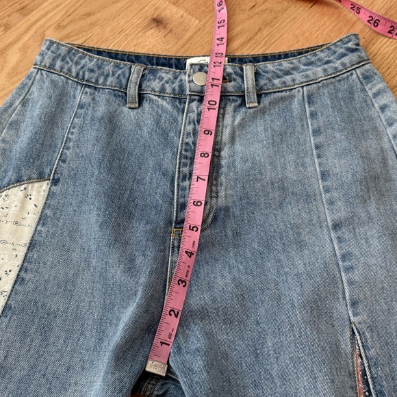 Easel Boho Patchwork Flare Jeans Festival Hippie Size Small - Picture 6 of 11
